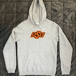 Nike Heather Gray Hoodie with Orange Emblem